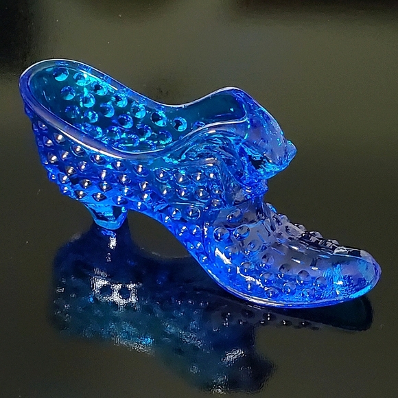 Fenton Other - Vntg Fenton Hobnail Colonial Blue Slipper
